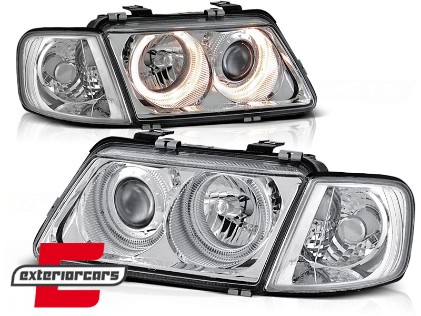 Prednja svjetla Angel Eyes (chrome) / Audi A3 (1996-2000), LPAU08
