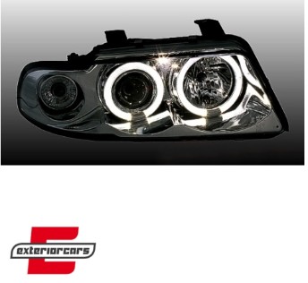 Prednja svjetla Angel Eyes (chrome) / Audi A4 B5 (1994-12.1998), LPAU02