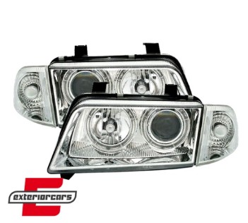 Prednja svjetla Angel Eyes (chrome) / Audi A4 B5 (1994-12.1998), LPAU09