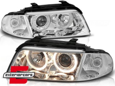 Prednja svjetla Angel Eyes (chrome) / Audi A4 B5 Facelift (01.1999-09.2000), LPAU12