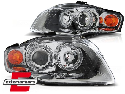 Prednja svjetla Angel Eyes (chrome) / Audi A4 B7 (2004-2008), LPAU57