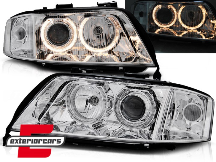 Prednja svjetla Angel Eyes (chrome) / Audi A6 4B C5 (05.1997-05.2001), LPAU69