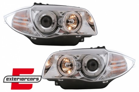 Prednja svjetla Angel Eyes (chrome) / BMW serije 1 E81 E82 E87 E88 (2004-2011), LPBM79