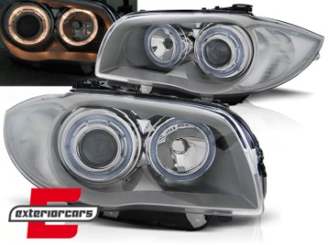 Prednja svjetla Angel Eyes (chrome) / BMW serije 1 E81 E82 E87 E88 (2004-2011), LPBMA3