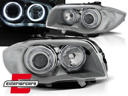 Prednja svjetla Angel Eyes (chrome) / BMW serije 1 E81 E82 E87 E88 (2004-2011), LPBMD4