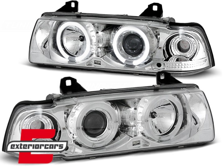 Prednja svjetla Angel Eyes (chrome) / BMW serije 3 E36 Coupe Cabrio (1990-08.1999), LPBM03