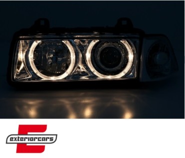 Prednja svjetla Angel Eyes (chrome) / BMW serije 3 E36 Coupe Cabrio (1990-08.1999), LPBM27