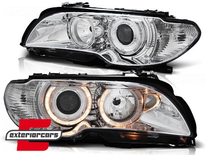 Prednja svjetla Angel Eyes (chrome) / BMW serije 3 E46 Coupe Cabrio (04.2003-2006), LPBM83