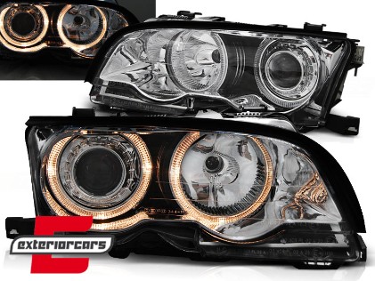 Prednja svjetla Angel Eyes (chrome) / BMW serije 3 E46 Coupe Cabrio (09.2001-03.2003), LPBM81