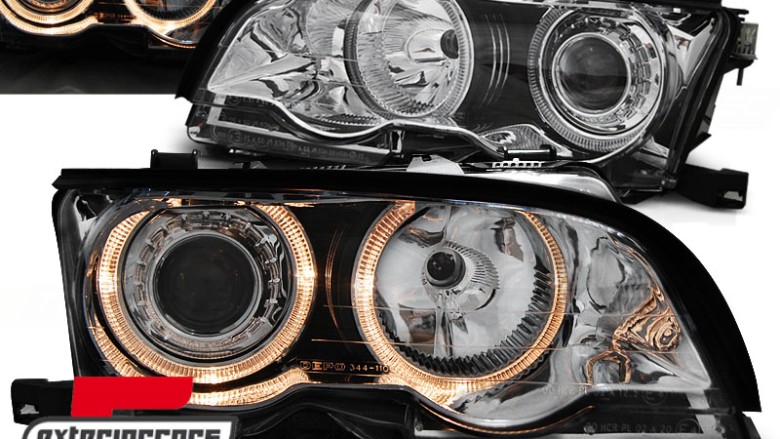 Prednja svjetla Angel Eyes (chrome) / BMW serije 3 E46 Coupe Cabrio (09.2001-03.2003), LPBM81