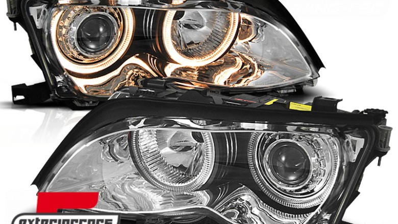 Prednja svjetla Angel Eyes (chrome) / BMW serije 3 E46 Facelift limuzina karavan (2001-2005), LPBM85