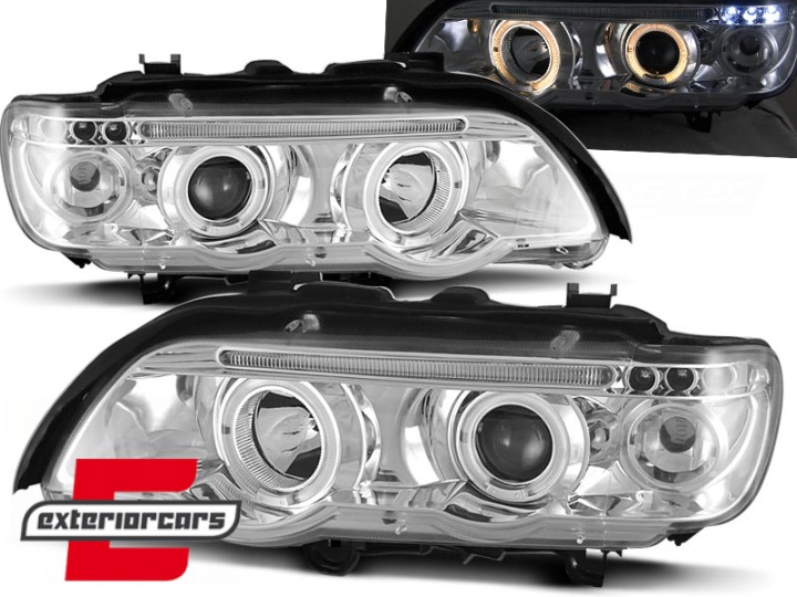 Prednja svjetla Angel Eyes (chrome) / BMW X5 E53 (1999-2003), LPBM42