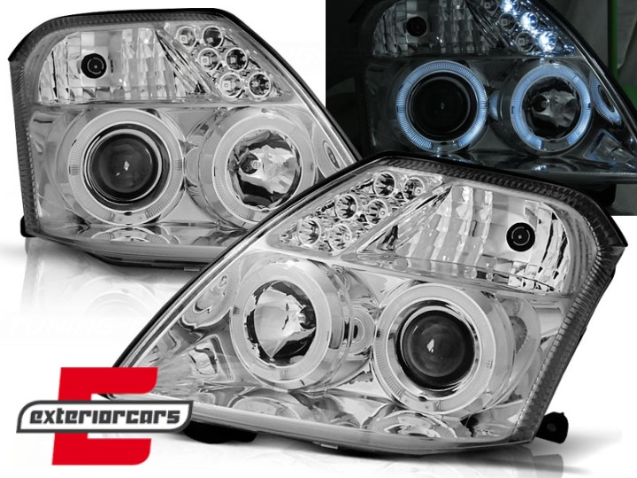 Prednja svjetla Angel Eyes (chrome) / Citroen C2 (2003-2009), LPCI07