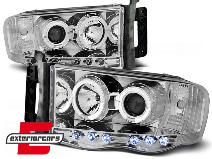 Prednja svjetla Angel Eyes (chrome) / Dodge RAM (2002-2006), LPDO03