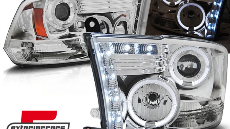Prednja svjetla Angel Eyes (chrome) / Dodge RAM (2009-2018), LPDO07