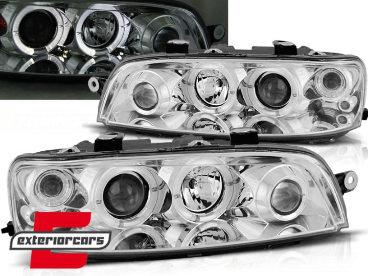 Prednja svjetla Angel Eyes (chrome) / Fiat Punto 2 (1999-06.2003), LPFI01
