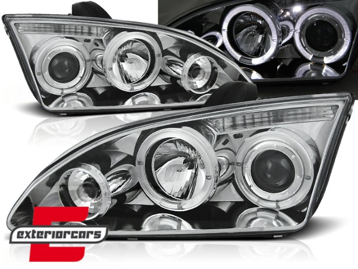 Prednja svjetla Angel Eyes (chrome) / Ford Focus II (2004-01.2008), LPFO13