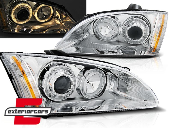 Prednja svjetla Angel Eyes (chrome) / Ford Focus II (2004-01.2008), LPFO67