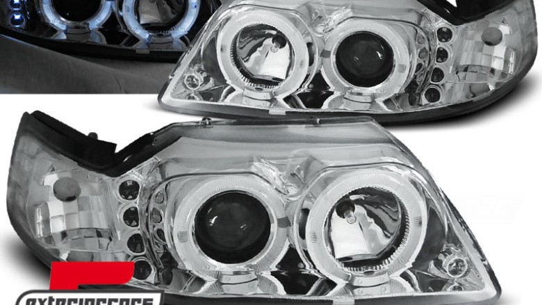 Prednja svjetla Angel Eyes (chrome) / Ford Mustang (1998-2004), LPFO32