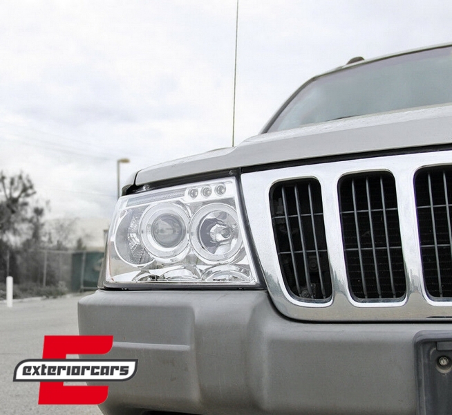 Prednja svjetla Angel Eyes (chrome) / JEEP Grand Cherokee (1999-05.2005), LPCH03
