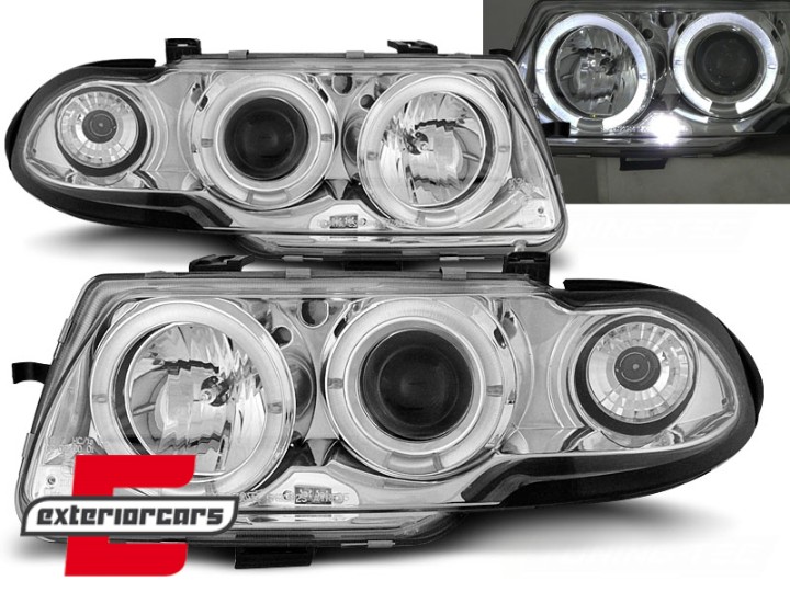 Prednja svjetla Angel Eyes (chrome) / Opel Astra F (09.1994-1997), LPOP03