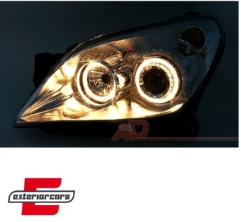 Prednja svjetla Angel Eyes (chrome) / Opel Astra H (2004-2010), LPOP71