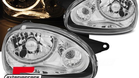 Prednja svjetla Angel Eyes (chrome) / Opel Corsa B (1993-2000), LPOP90