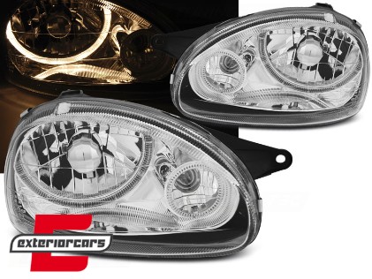 Prednja svjetla Angel Eyes (chrome) / Opel Corsa B (1993-2000), LPOP90