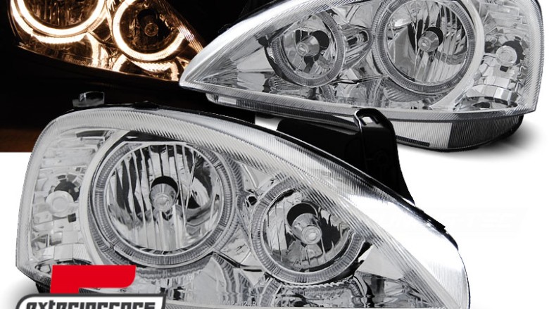 Prednja svjetla Angel Eyes (chrome) / Opel Corsa C (2000-2006), LPOP92
