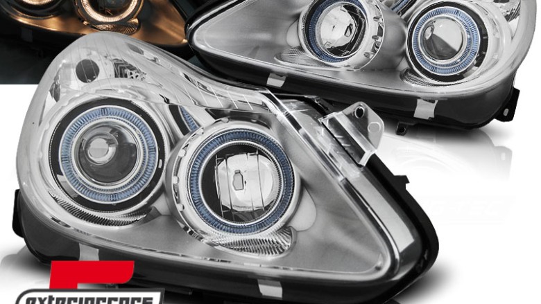 Prednja svjetla Angel Eyes (chrome) / Opel Corsa D (04.2006-2011), LPOP69