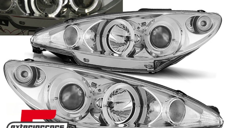 Prednja svjetla Angel Eyes (chrome) / Peugeot 206 (2003-2009), LPPE07