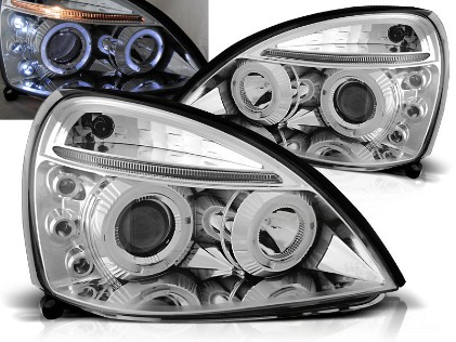 Prednja svjetla Angel Eyes (chrome) / Renault Clio II (2001-2005), LPRE13