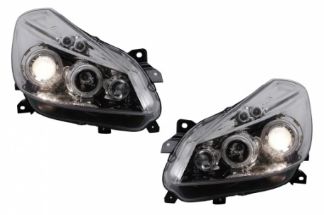 Prednja svjetla Angel Eyes (chrome) / Renault Clio III (2005-2009), LPRE27