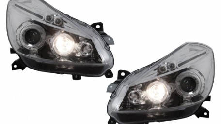 Prednja svjetla Angel Eyes (chrome) / Renault Clio III (2005-2009), LPRE27