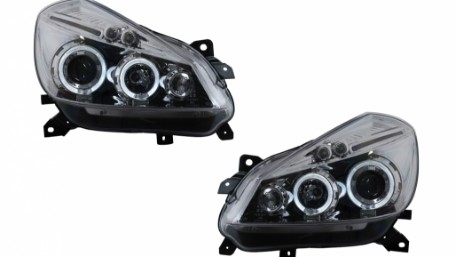 Prednja svjetla Angel Eyes (chrome) / Renault Clio III (2005-2009), LPRE27