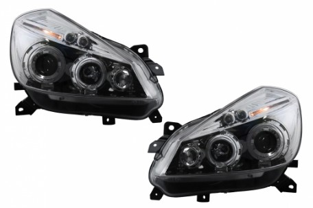 Prednja svjetla Angel Eyes (chrome) / Renault Clio III (2005-2009), LPRE27