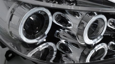 Prednja svjetla Angel Eyes (chrome) / Renault Clio III (2005-2009), LPRE27