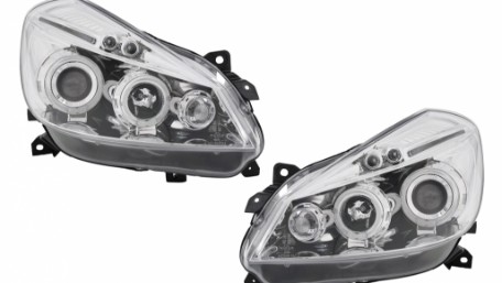 Prednja svjetla Angel Eyes (chrome) / Renault Clio III (2005-2009), LPRE27