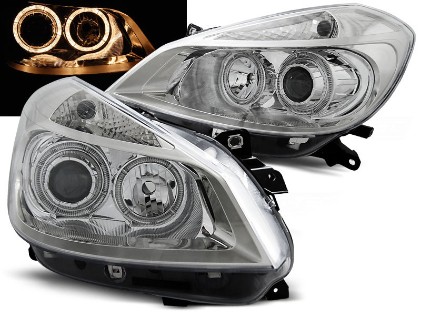 Prednja svjetla Angel Eyes (chrome) / Renault Clio III (2005-2009), LPRE29