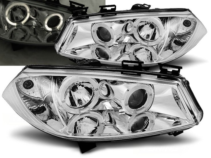 Prednja svjetla Angel Eyes (chrome) / RENAULT MEGANE 2 (2002-2005), LPRE11