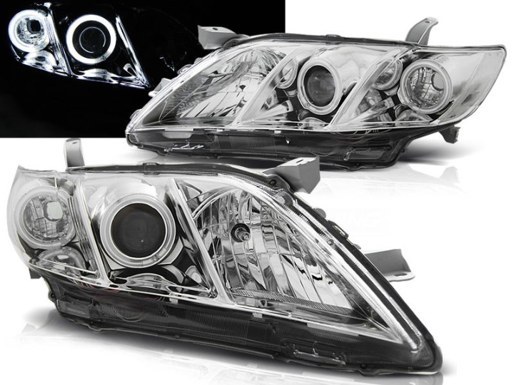 Prednja svjetla Angel Eyes (chrome) / Toyota Camry 6 XV40 (2006-2009), LPTO09
