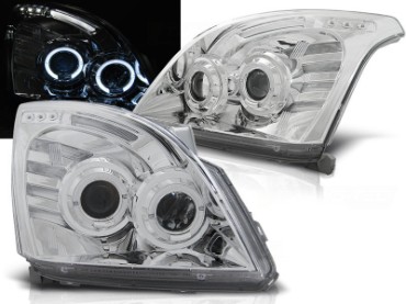 Prednja svjetla Angel Eyes (chrome) / Toyota Land Cruiser FJ120 (2003-2008), LPTO05