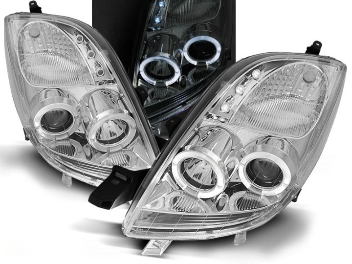 Prednja svjetla Angel Eyes (chrome) / Toyota Yaris (2006-2009), LPTO03