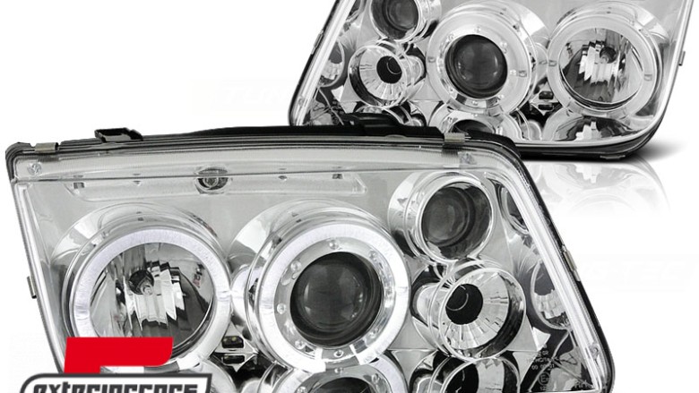 Prednja svjetla Angel Eyes (chrome) / Volkswagen Bora (09.1998-07.2005), LPVW14
