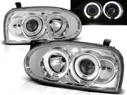 Prednja svjetla Angel Eyes (chrome) / Volkswagen Golf 3 (09.1991-08.1997), LPVW02