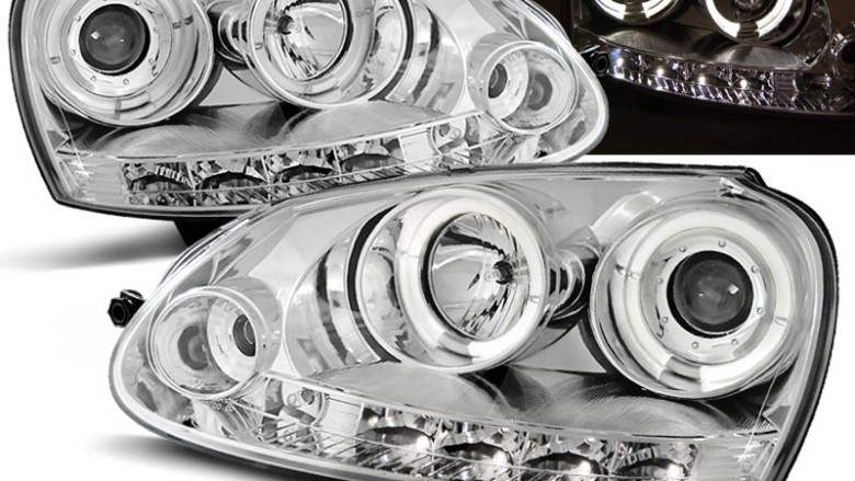 Prednja svjetla Angel Eyes (chrome) / Volkswagen Golf 5 (2003-2008), LPVWB7