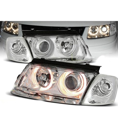 Prednja svjetla Angel Eyes (chrome) / Volkswagen Passat B5 3B (11.1996-08.2000), LPVW25