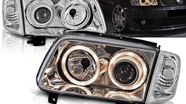 Prednja svjetla Angel Eyes (chrome) / Volkswagen Polo (10.1999-10.2001), LPVW57