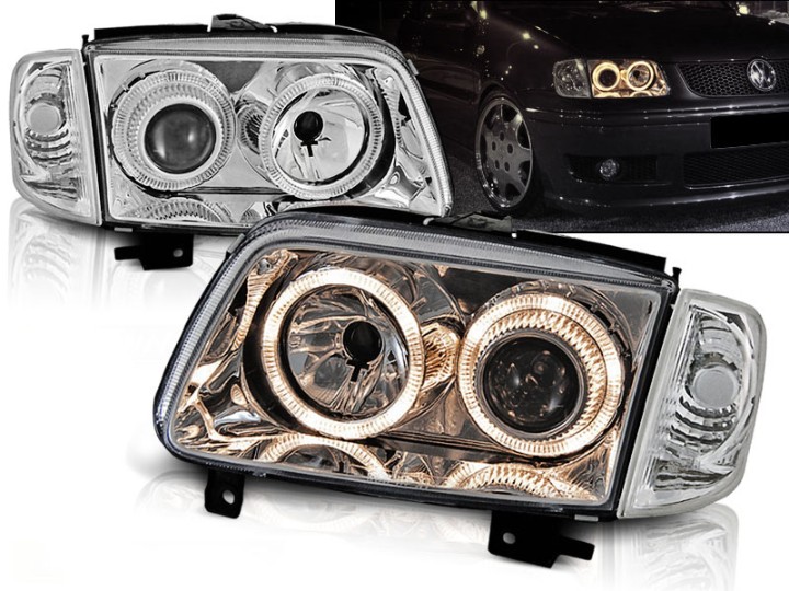 Prednja svjetla Angel Eyes (chrome) / Volkswagen Polo (10.1999-10.2001), LPVW57