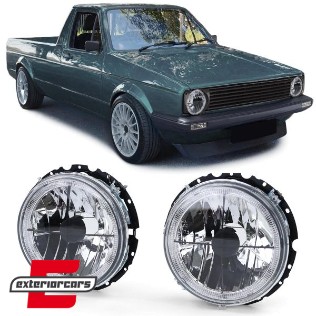 Prednja svjetla Angel Eyes (chrome) / VW Caddy I (1982-1992) Jetta I (1979-1984), 12867_1